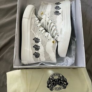 WOLVES FOREVER "W-1 DIOS" HIGH TOP SHOE IN GRAY/OFF WHITE TIGER CAMO